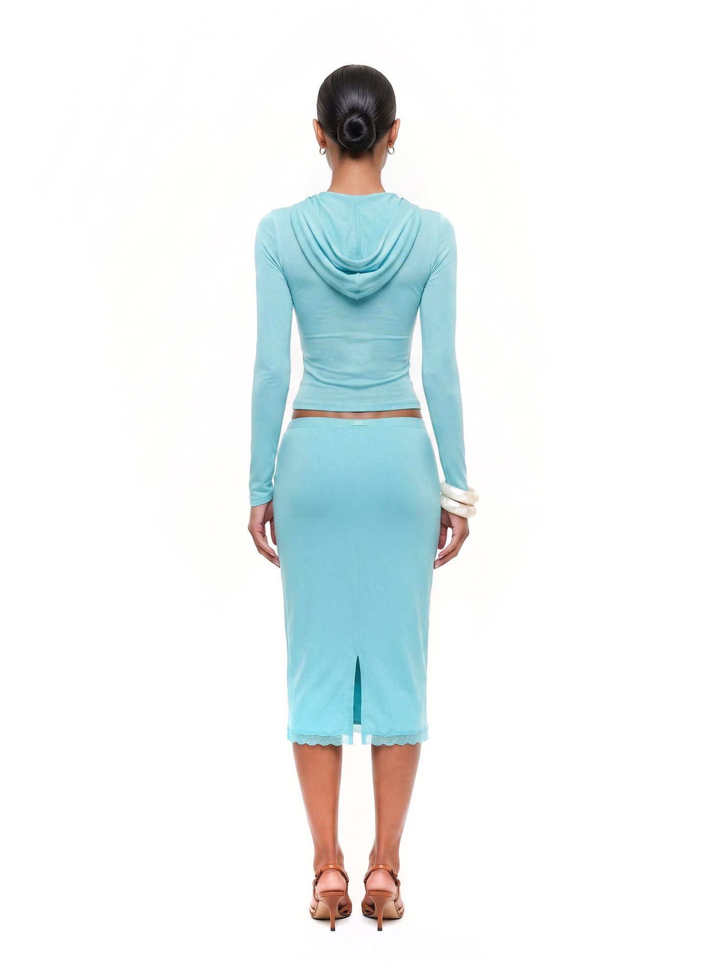 [w-skt26-020] Everyday Lace Midi Skirt - Mint