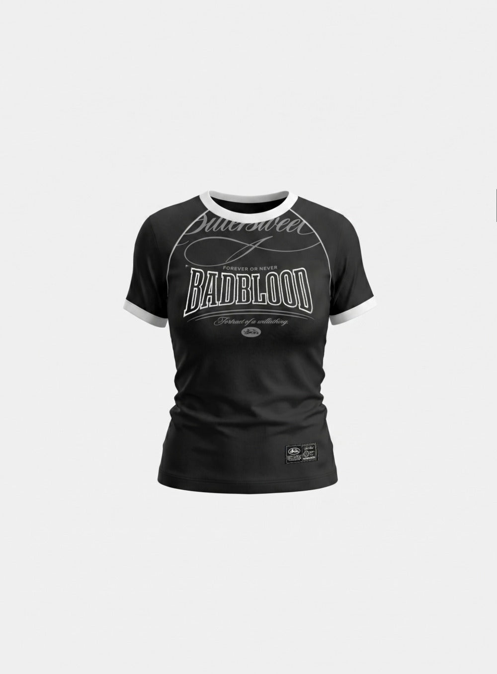 [w-tee26-156] 90s Vintage Club Crewneck Jersey T-Shirt - Black