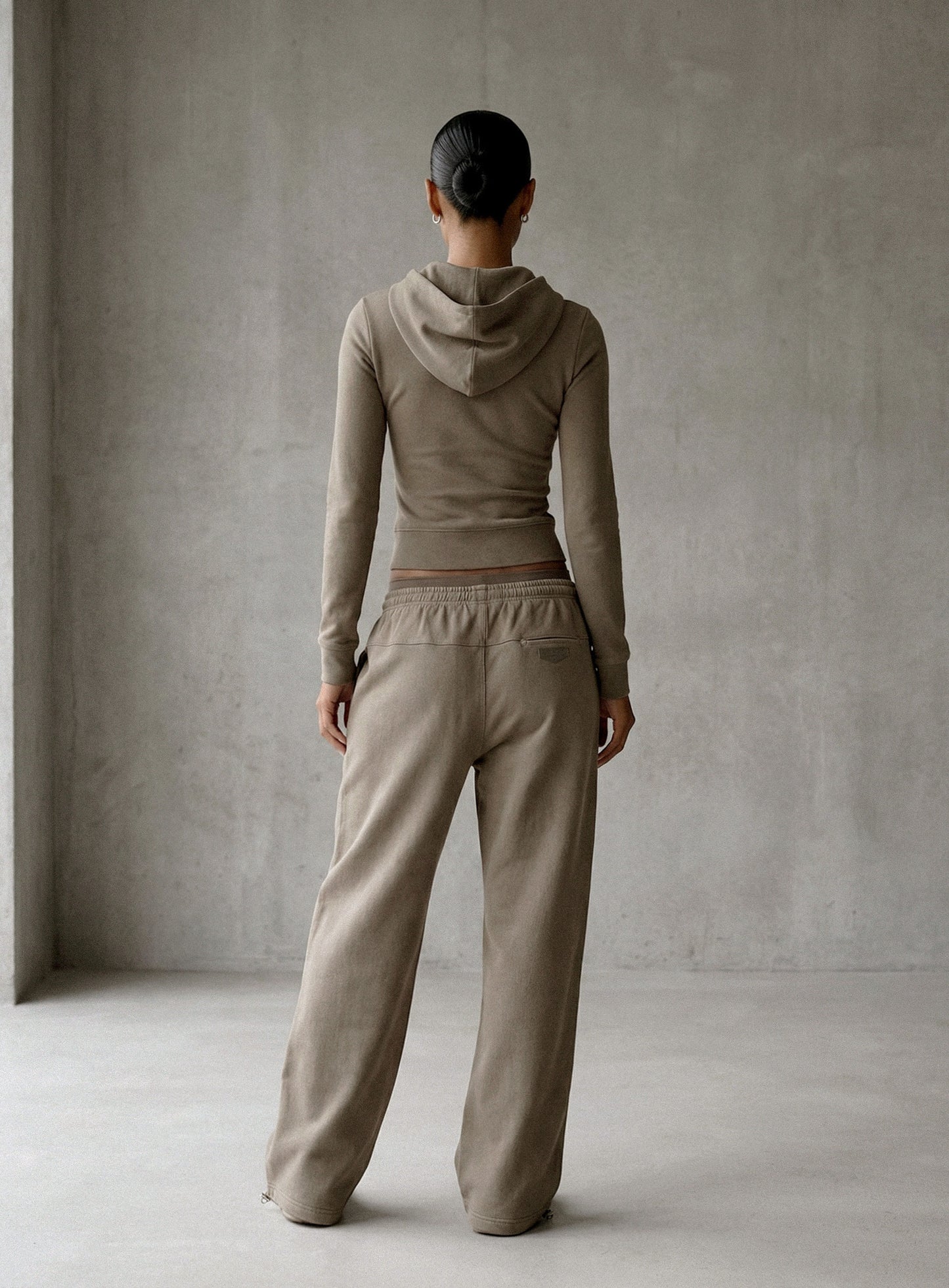 [w-hde26-001] BS Cotton Jersey Zip-Up Hoodie - Tobacco