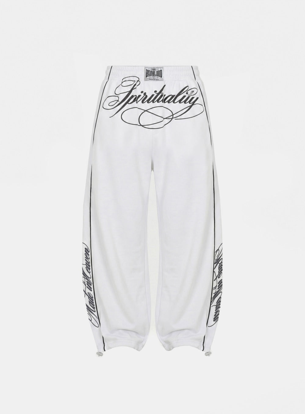 [w-pts26-101] 90s Vintage Club Curved Joggers - White
