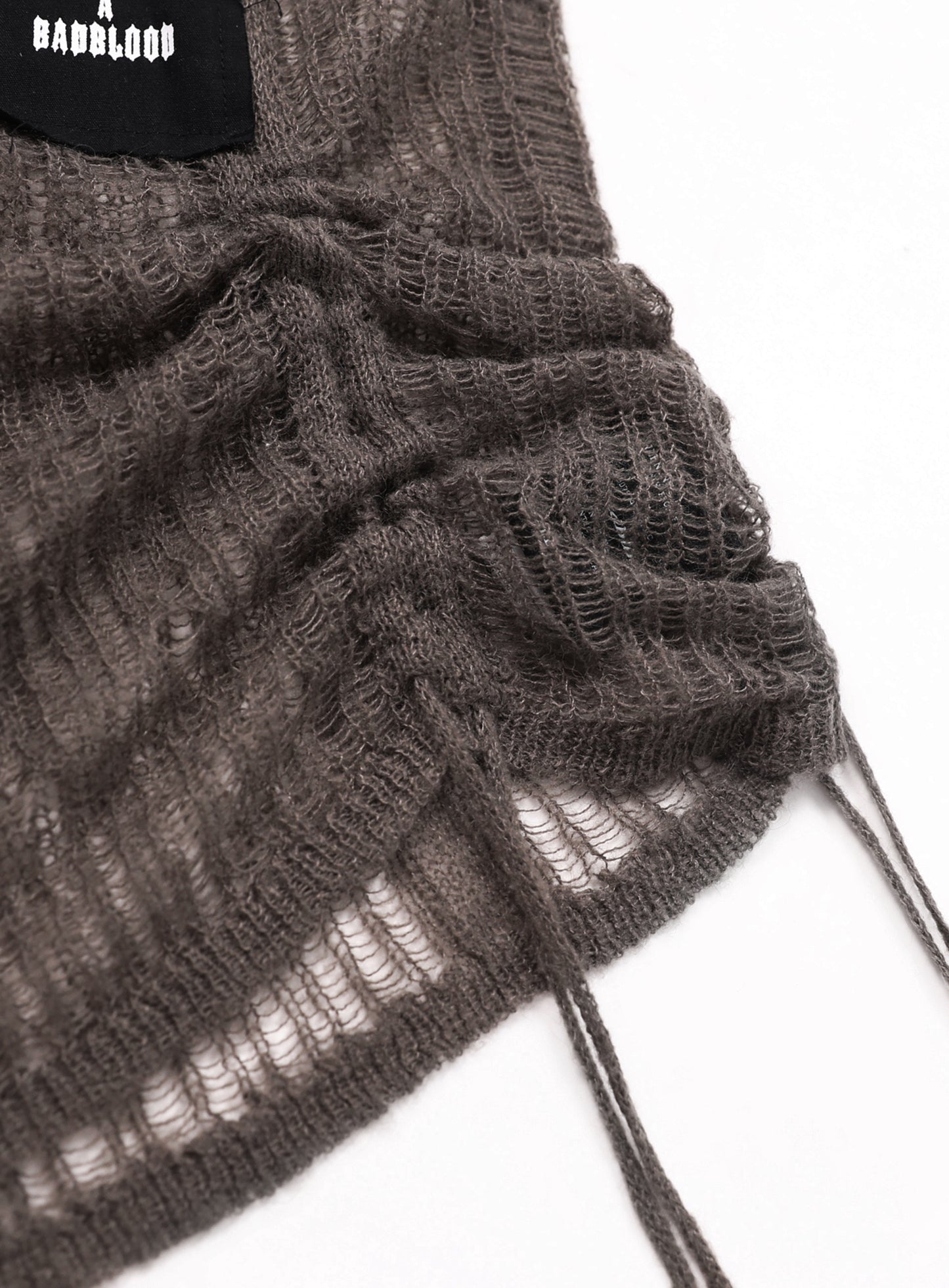 Ripped Knit Tank Sweater – Khaki