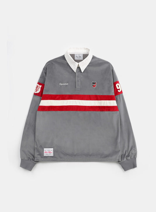 [w-sweatshirt24-016] Badblood Sports Velvet Rugby Shirt - Grey