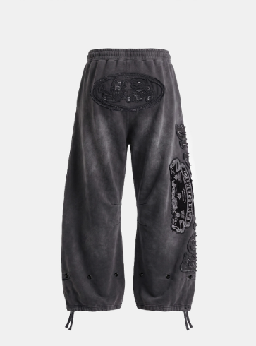 [w-pts26-131] Mystic Capsule Curved Bootcut Joggers – Washed Black
