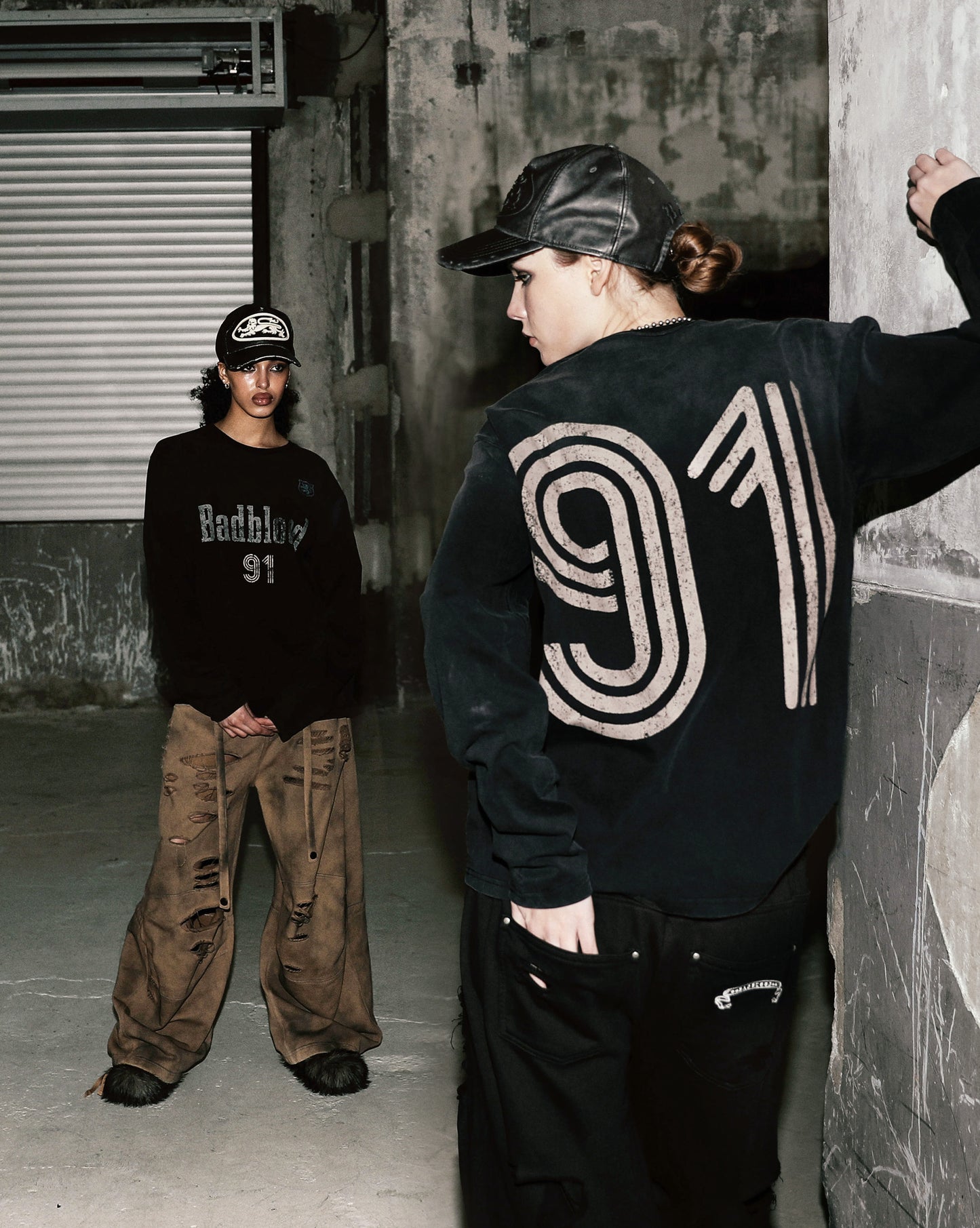 [w-tee25-195] Sun Faded 2 Long Sleeve - Black