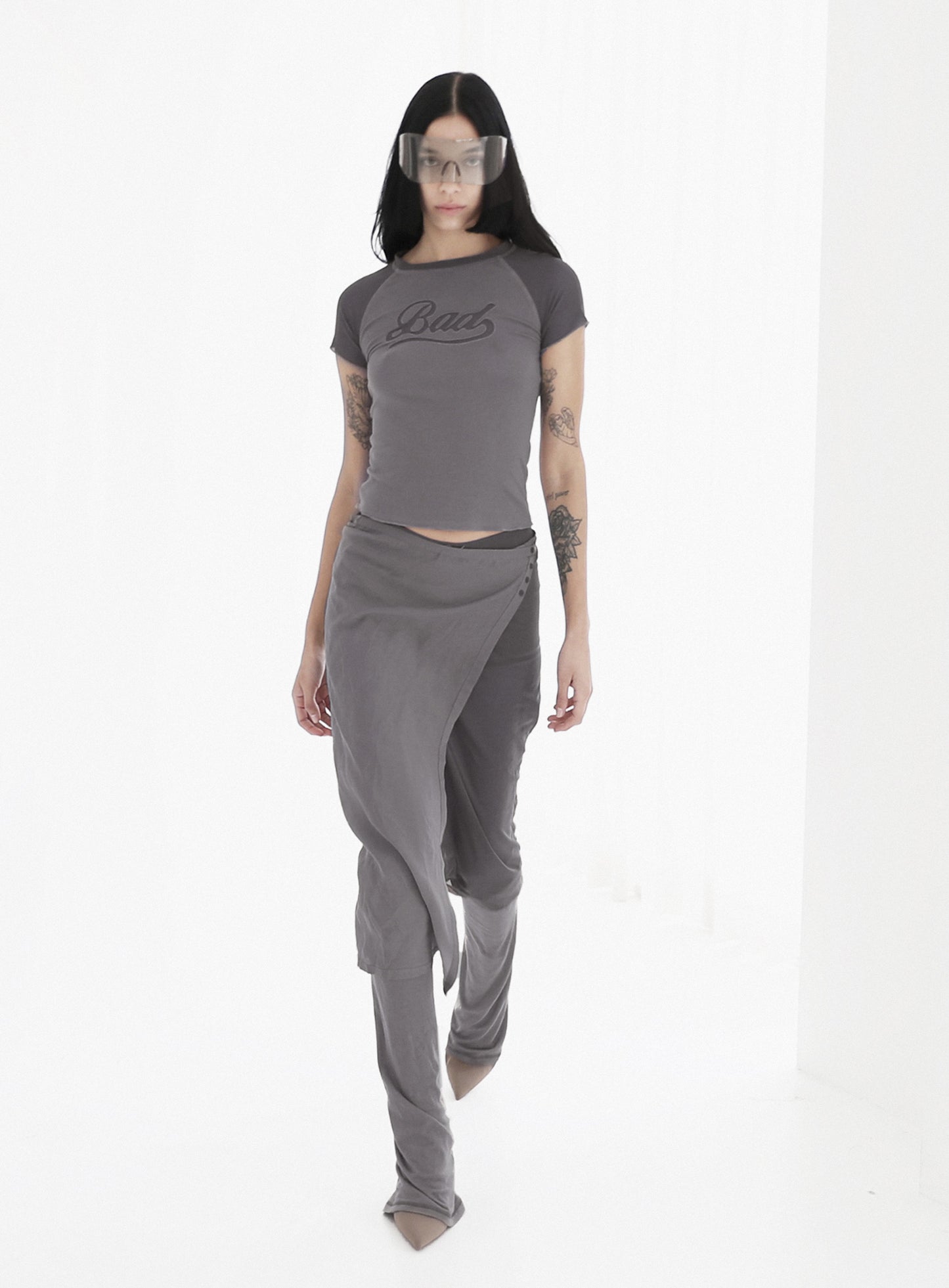 Second Skin Contrast T-Shirt – Charcoal