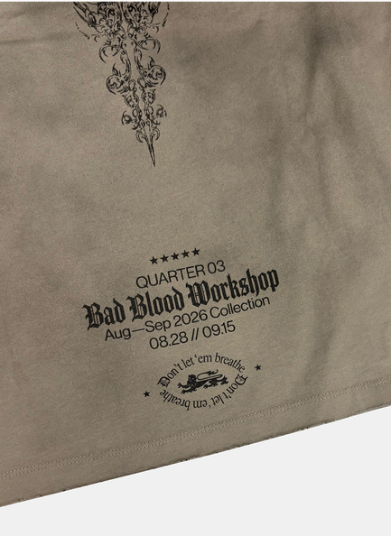 [w-tee26-273] T.M.V. RELIC CROSS Workshop Henley Long Sleeve - Khaki