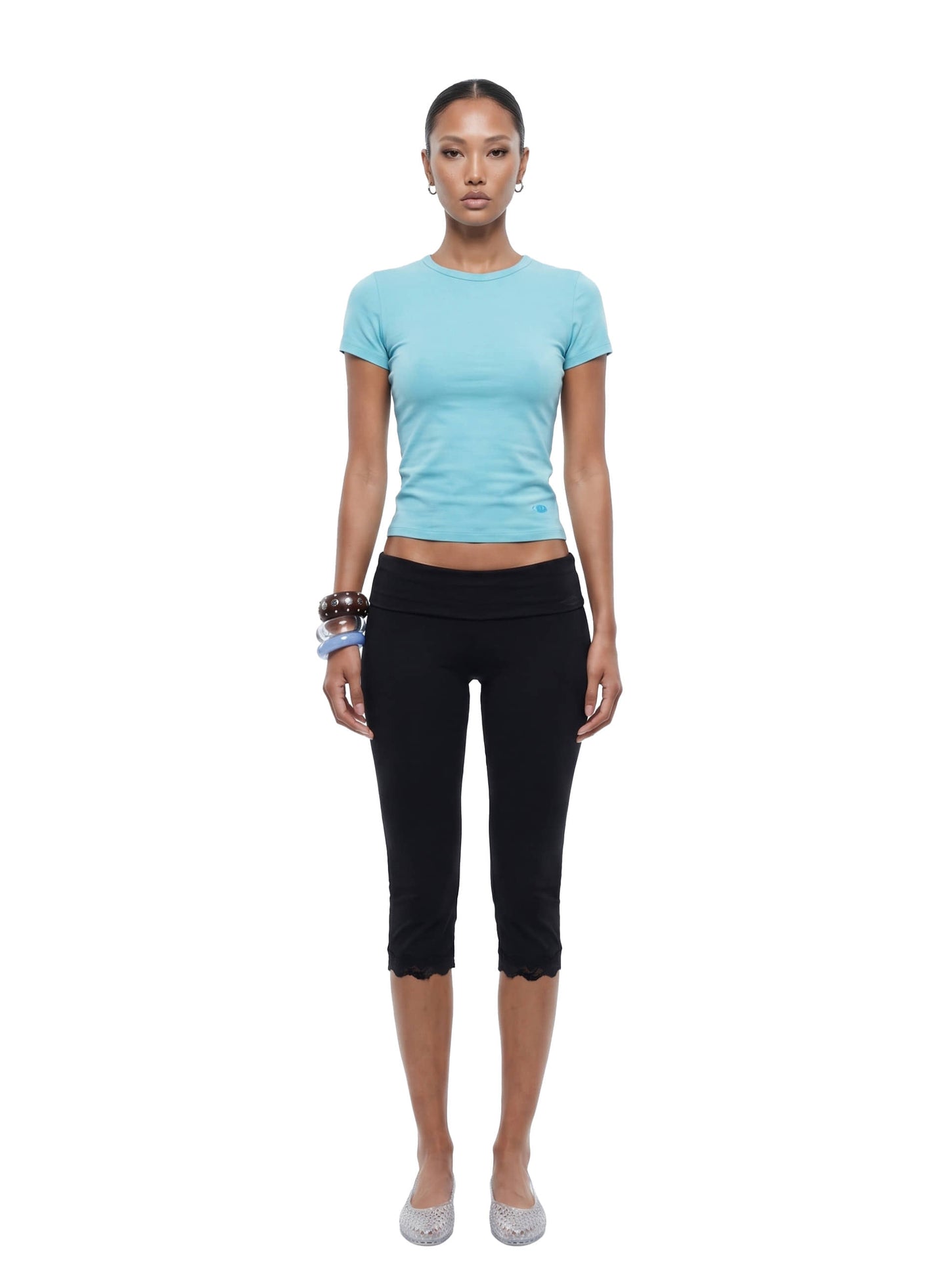 [w-tee26-193] Everyday Crew Neck Short Sleeve T-Shirt- Mint