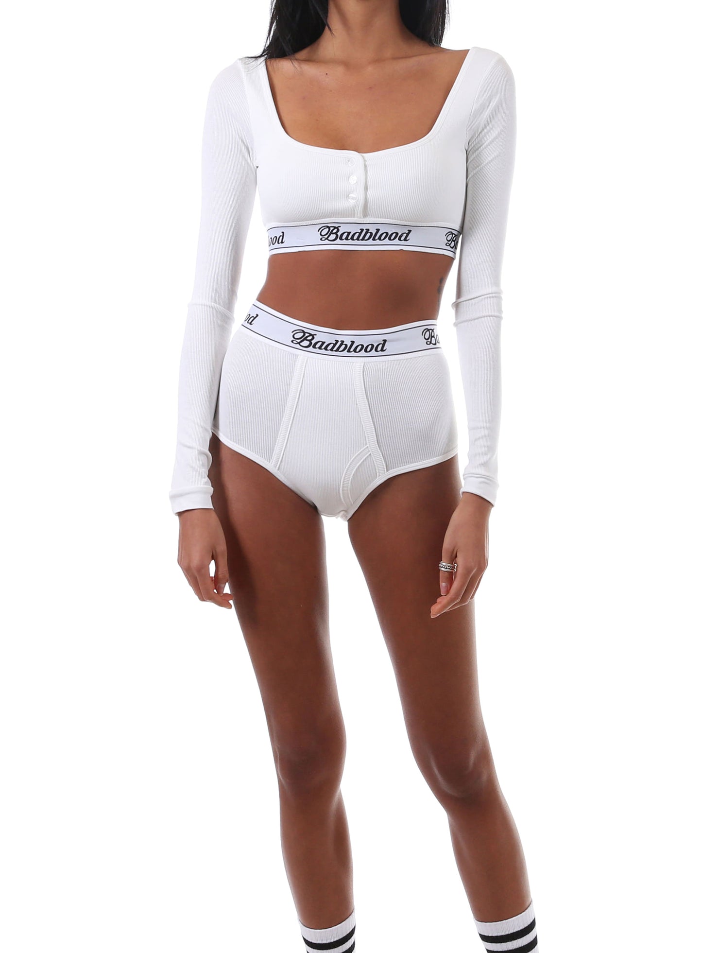 [w-pnt20-026]MODAL COTTON RIB BRIEF IN WHITE