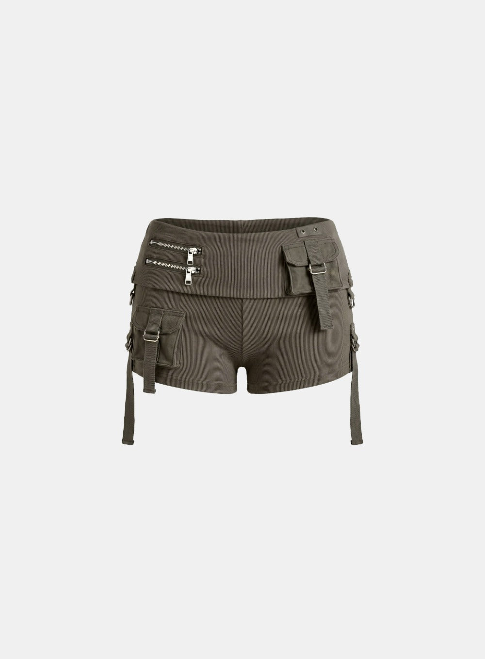 [w-srt26-024] Delta Utility Cotton Rip Foldover Shorts - Military Green