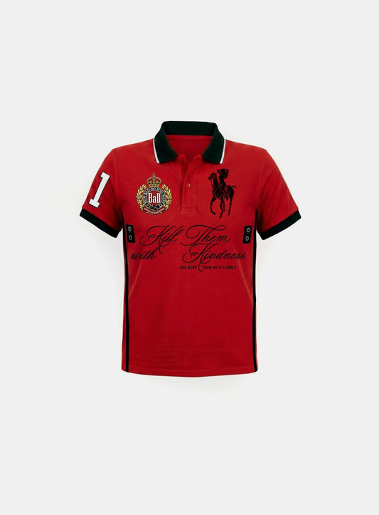 [w-tee26-203] Dark Classic 2 Heritage Polo Shirt - Red