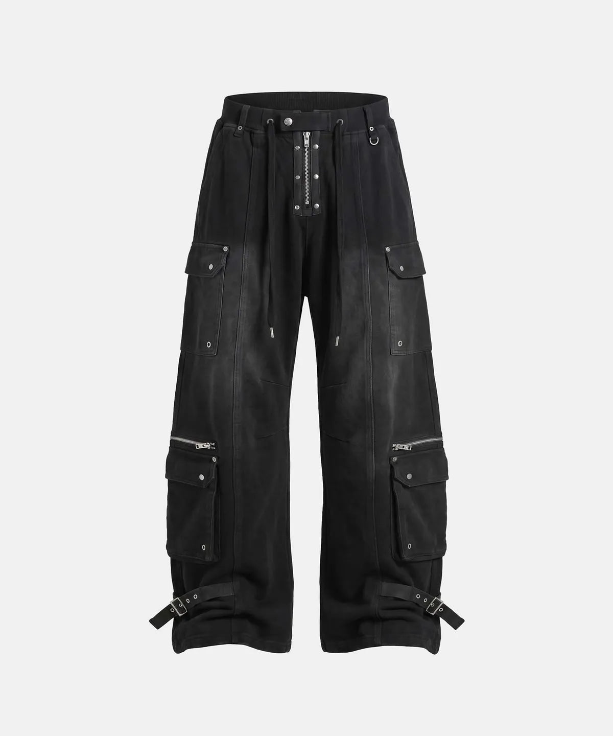 [w-pts26-136] Delta 2 Utility Loose Fit Curved Jogger - Washed Black