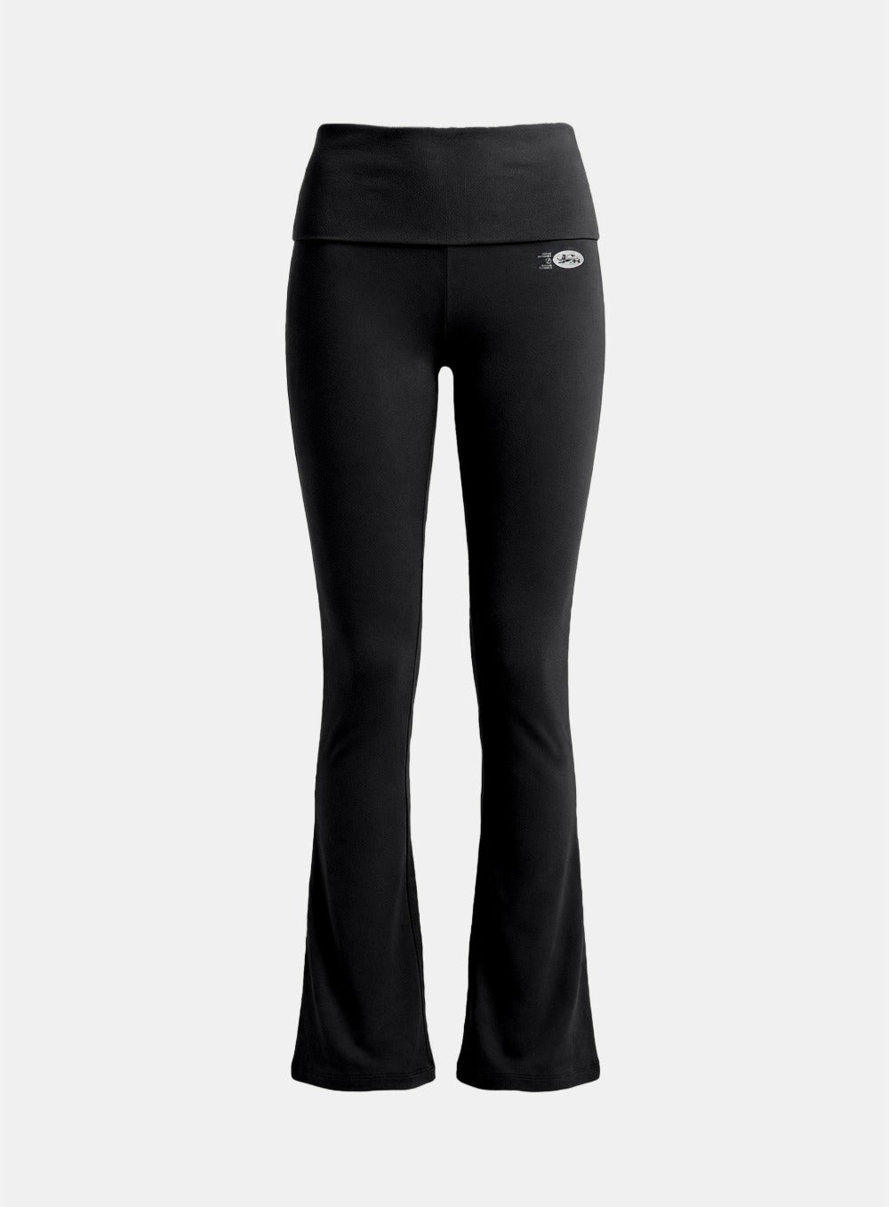 [w-pts26-030] BS Cotton Jersey Essential Fold-Over Bootcut Pants - Black