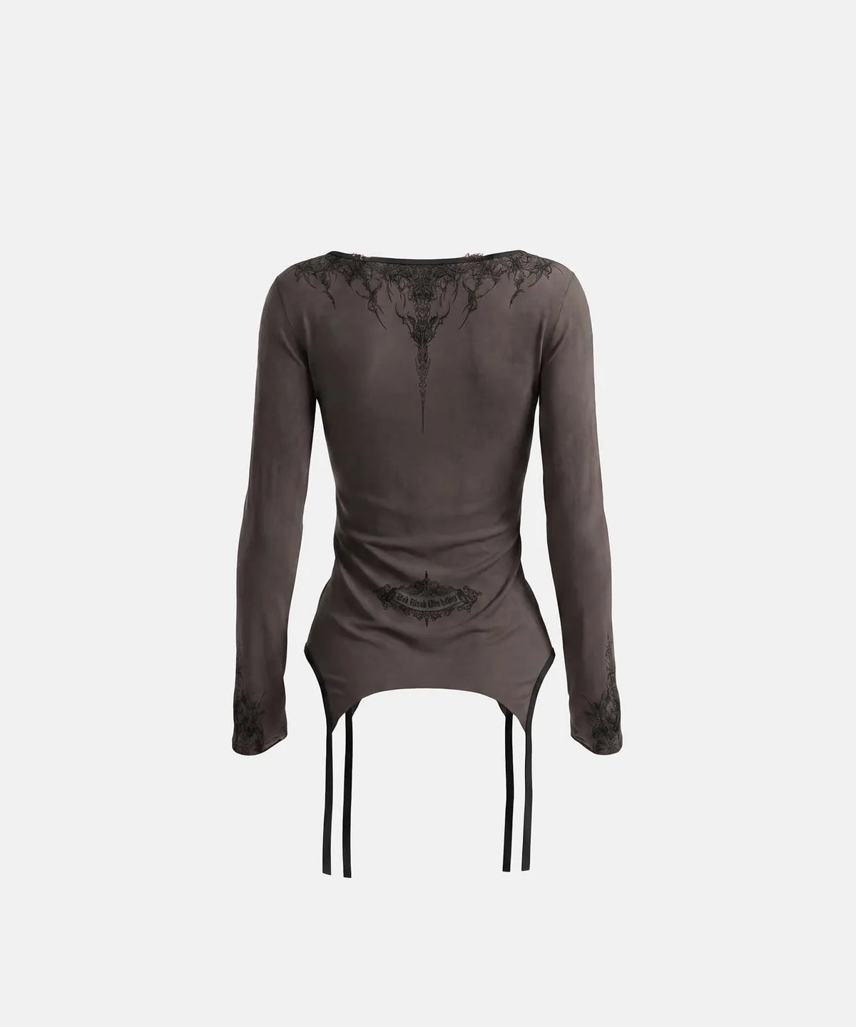 [w-tee26-300] T.M.V. Workshop Dark Tattoo Loose Fit Long Sleeve - Black