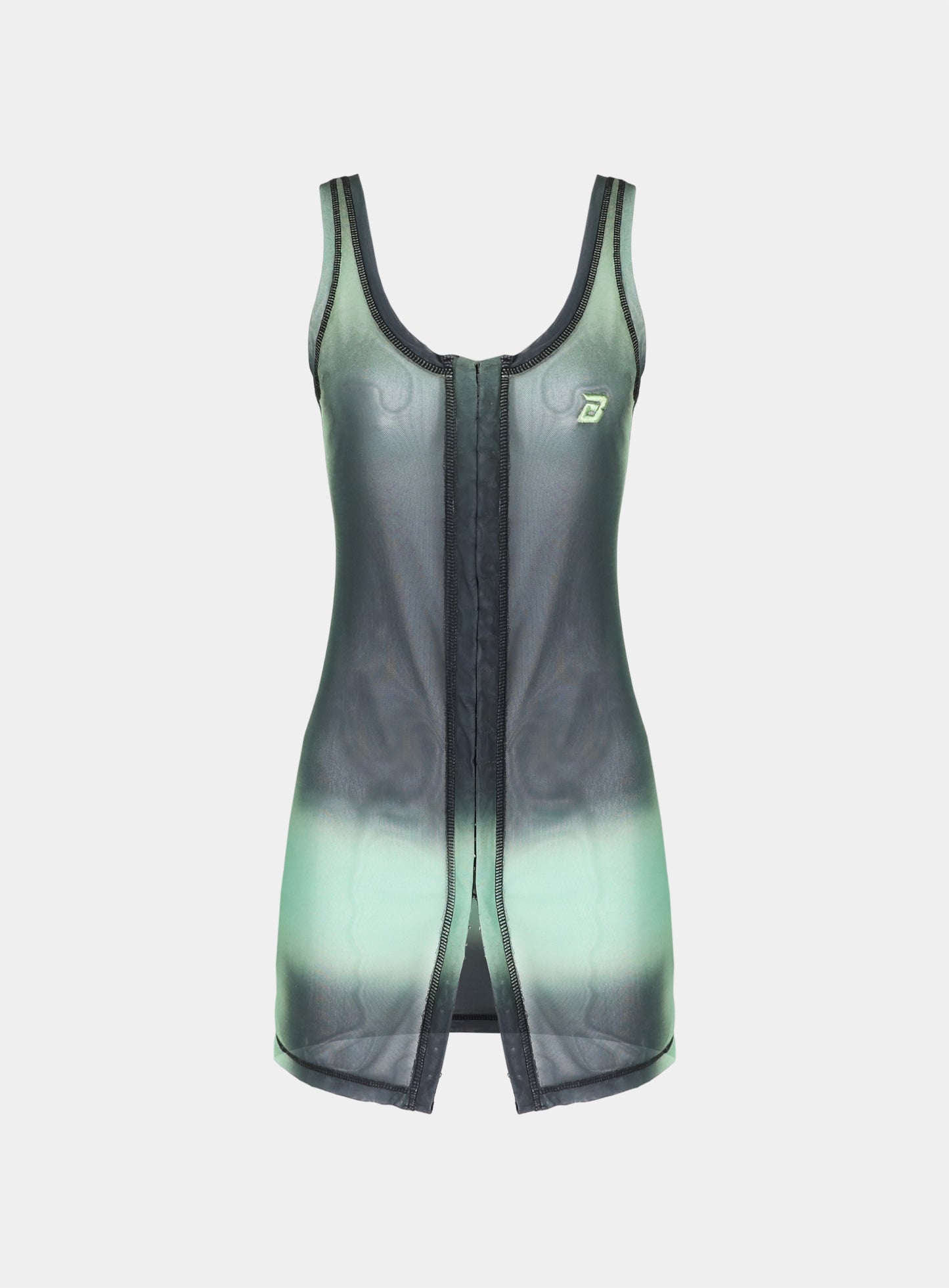 Halo Sleeveless Dress with Warmer & Scarf - Green