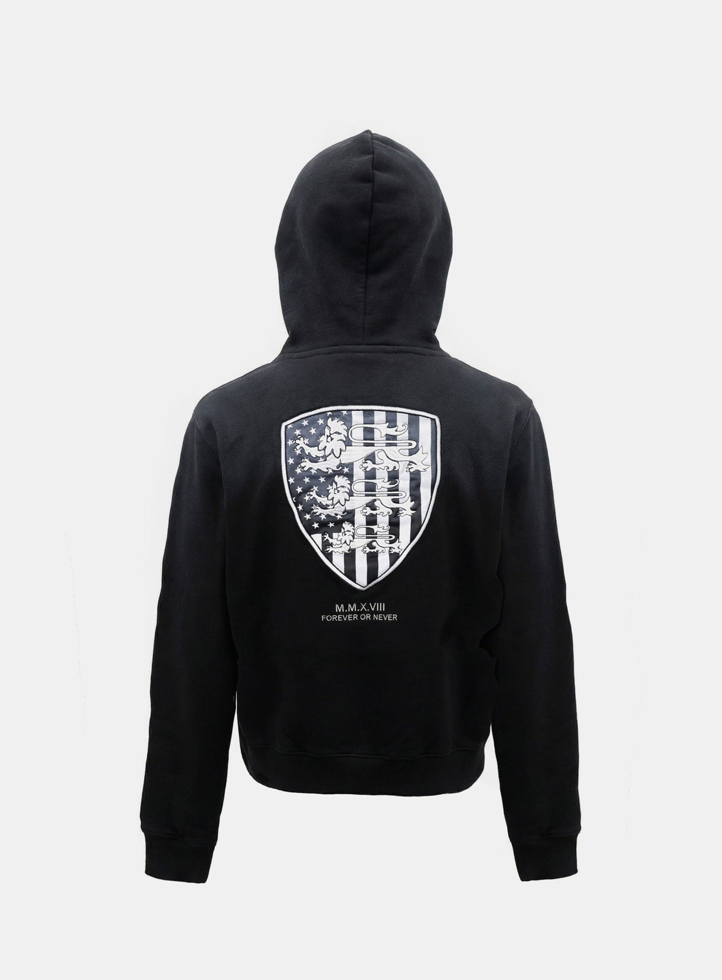 [w-hde25-095] Shield Old Glory Hooded Zip-Up - Dusty Black