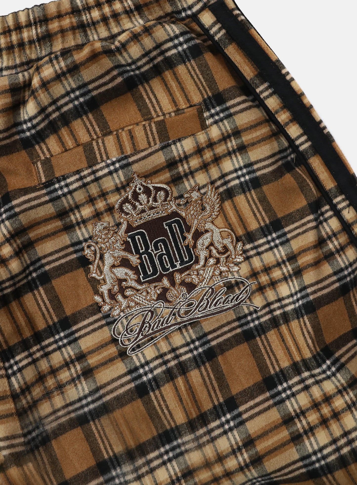 [w-pts25-093] Royal Billy Flannel Track Pants – Yellow Check