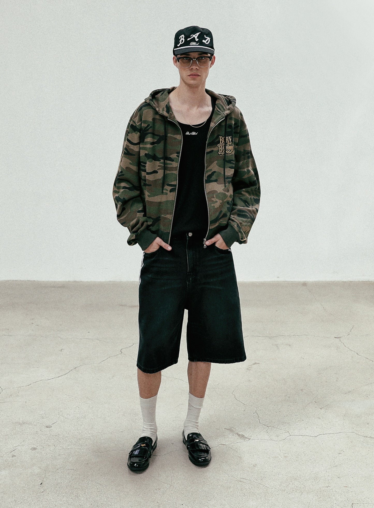 Camo Hood Zip-Up - Military