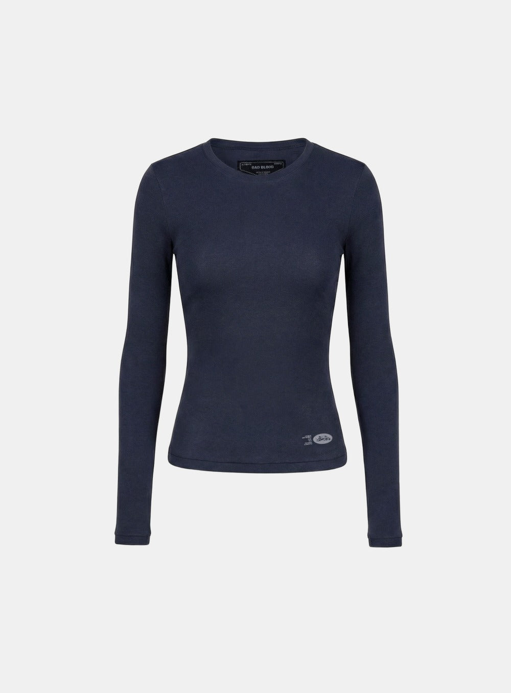 [w-tee26-046] BS Cotton Jersey Fitted Long Sleeve T-Shirt - Navy