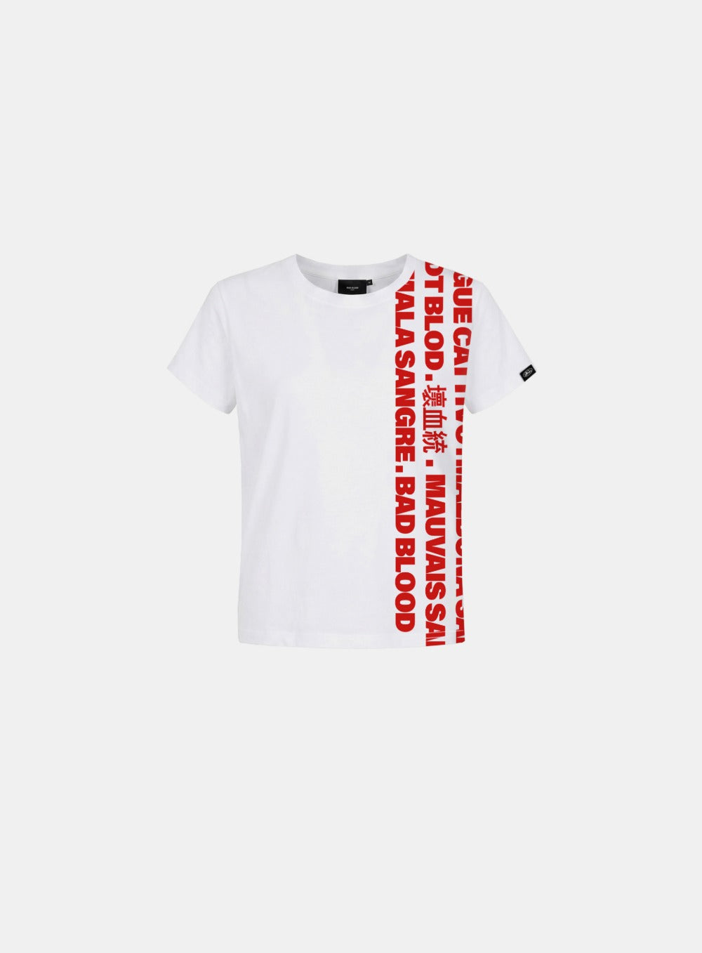 [w-tee26-225] Translation Side Graphic 1/2 T-Shirt - White