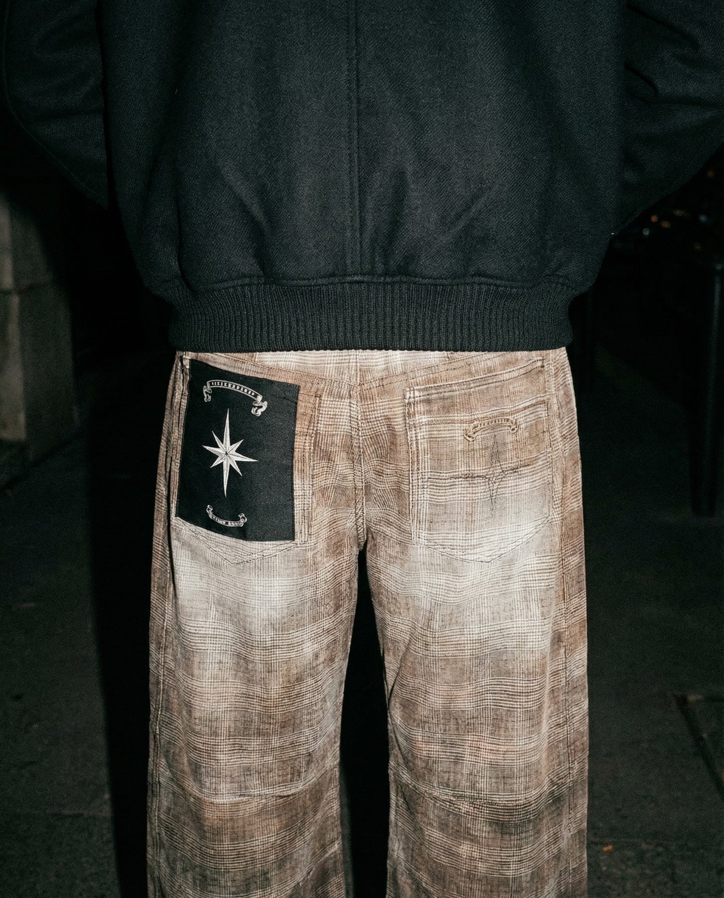 [w-pts25-108] 0519 Shinchiback Curved Pants - Brown Check