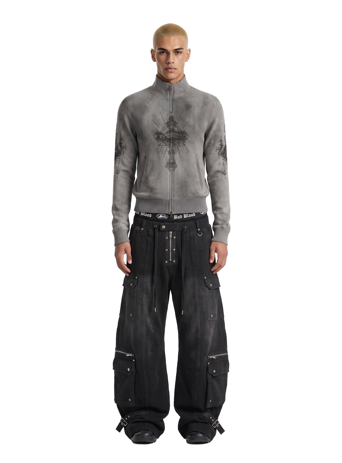 [w-jkt26-071] TMV SAINT DOMINIC Full-Zip Knit Track Top - Charcoal
