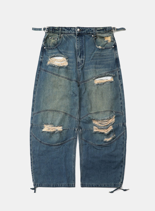 0309 Fallout Convex Denim Pants - Mid Blue