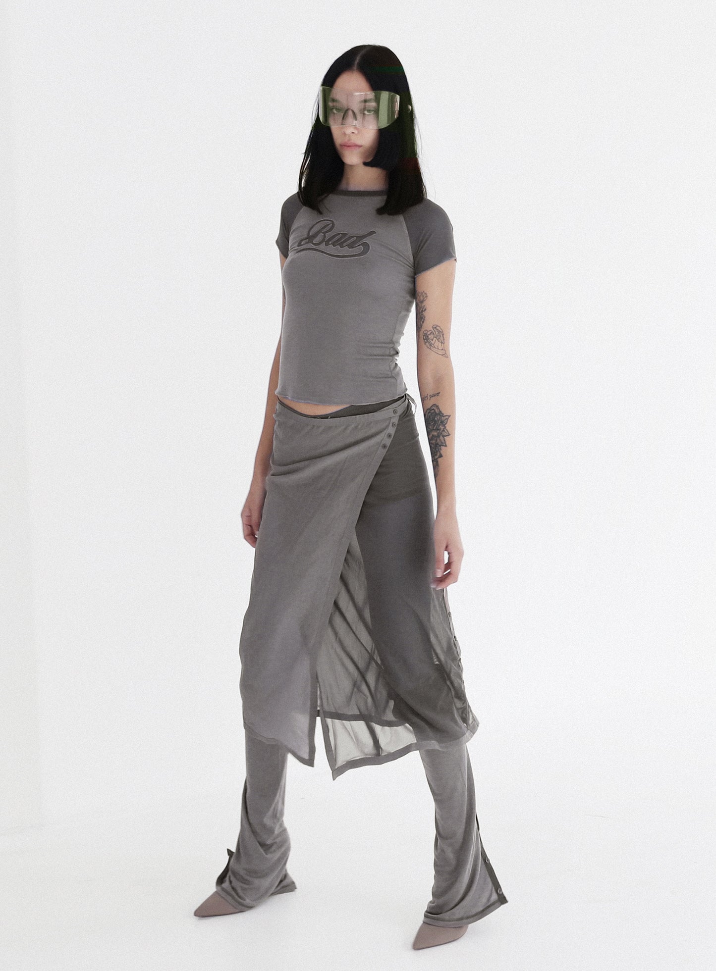 Second Skin Contrast T-Shirt – Charcoal