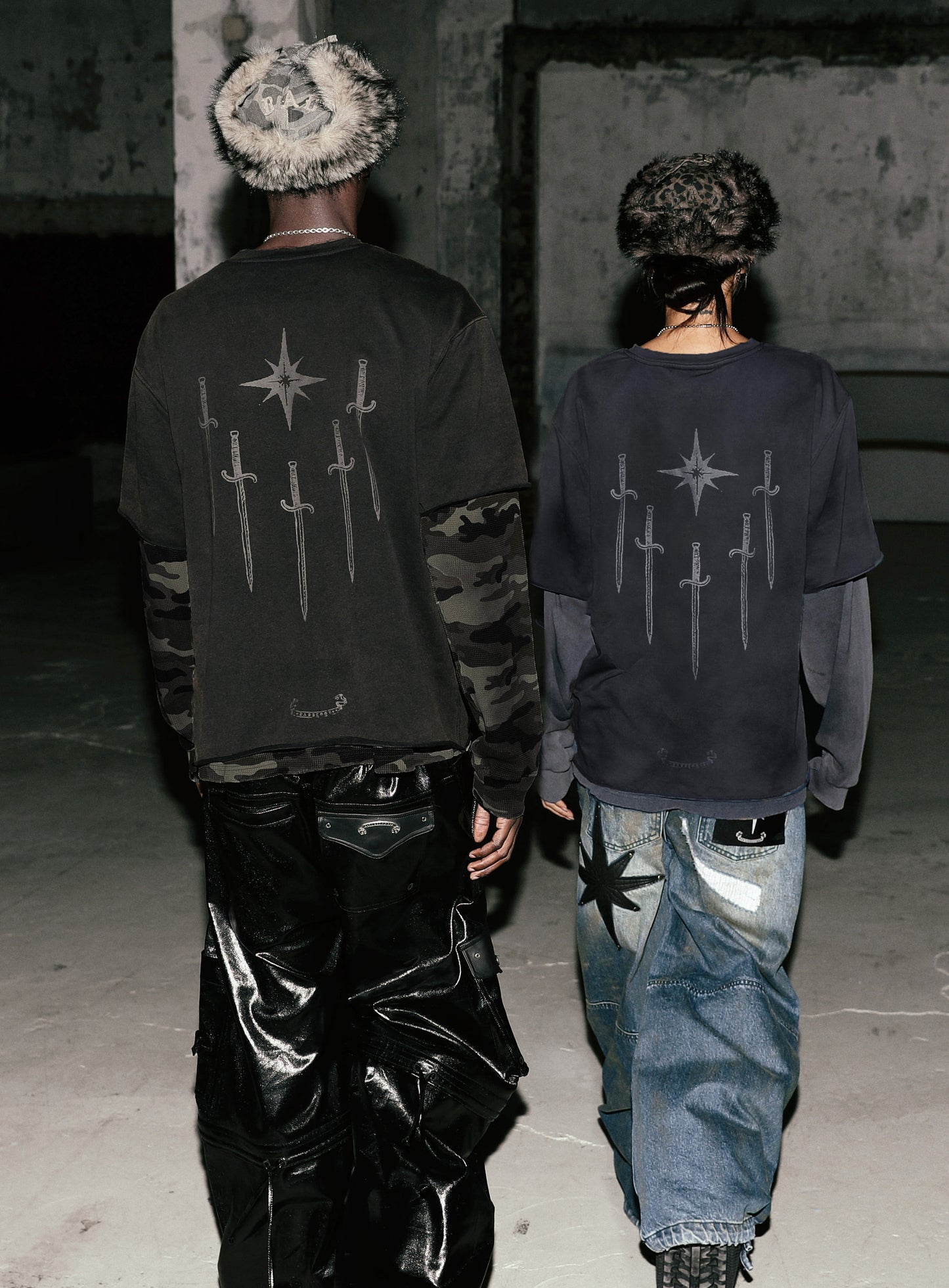 Shield M Layered Long Sleeve - Dusty Black