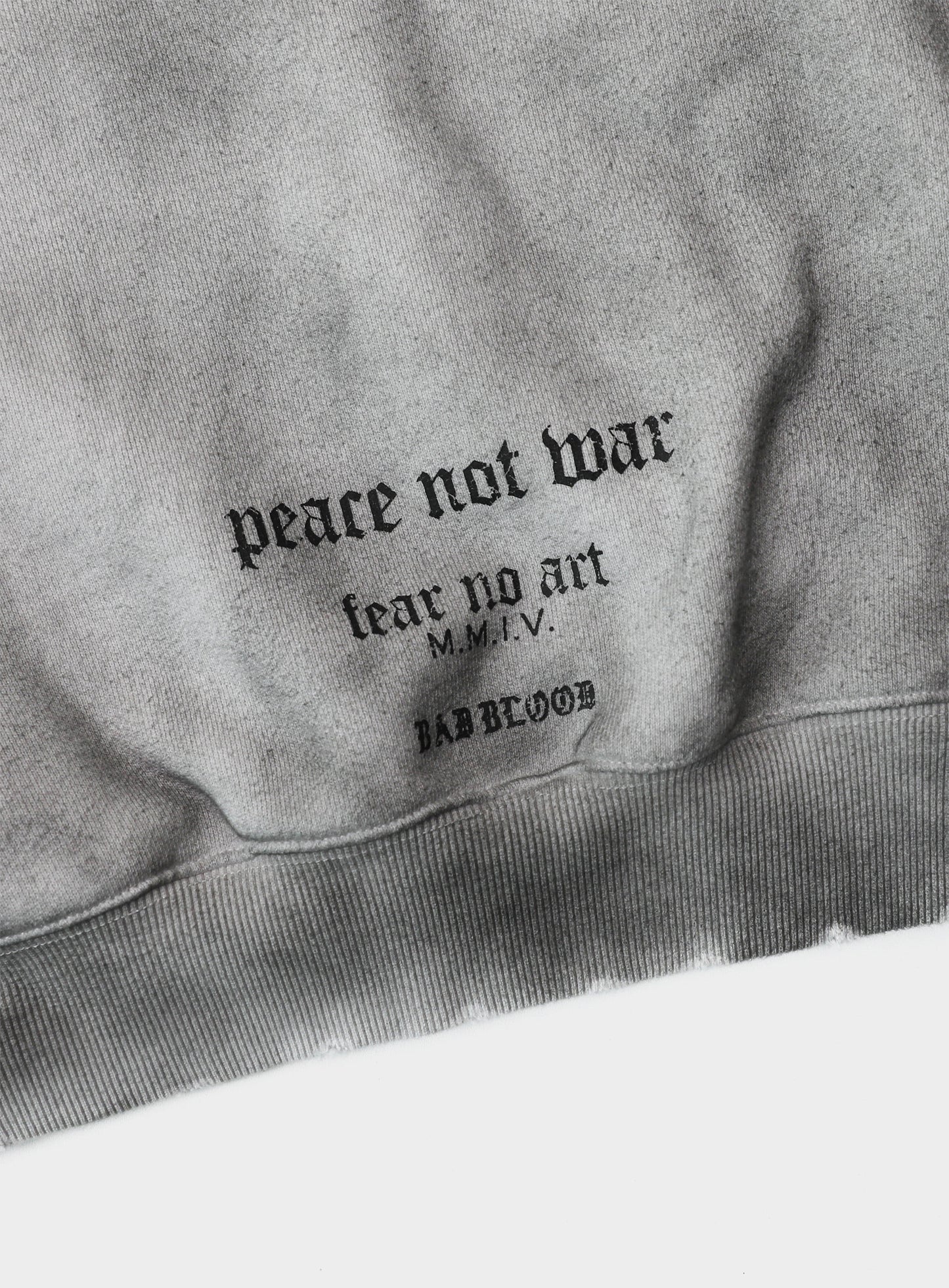PEACE NOT WAR Hooded Zip-Up - Dusty White