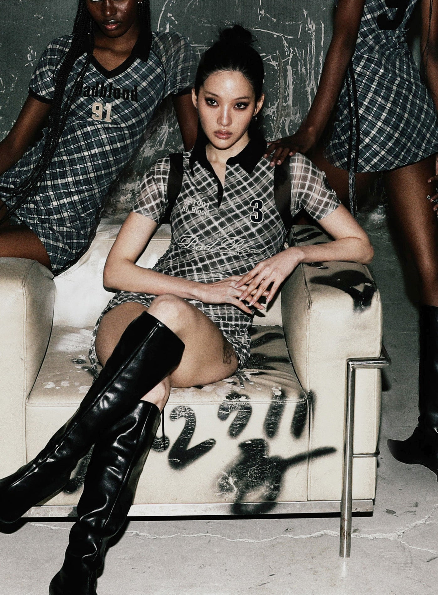Vintage Club Polo Mini Dress - Checkblack