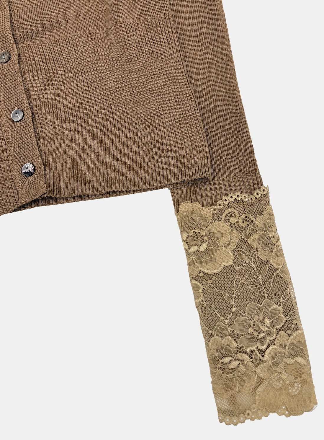 [w-cdg26-005] H.B.B. V-NECK Lace Cardigan- Nude