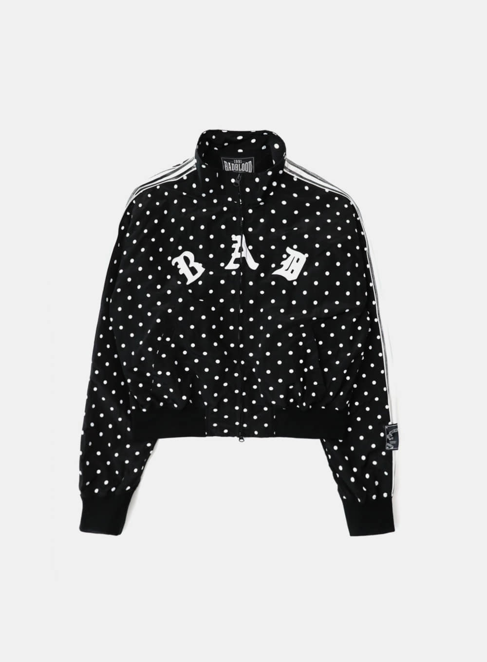 Mystic Billy Nylon Track Jacket - Black Dot