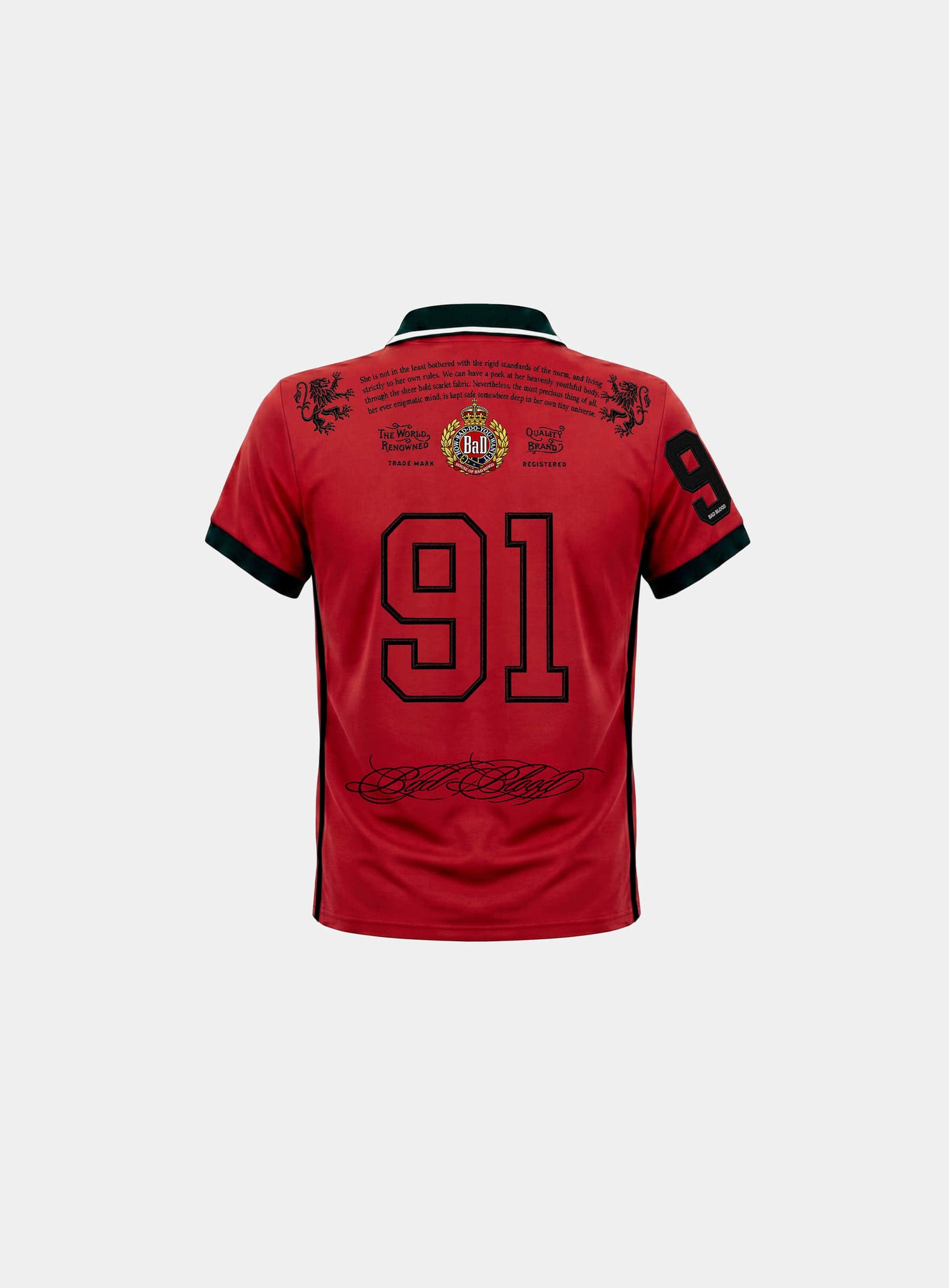 [w-tee26-203] Dark Classic 2 Heritage Polo Shirt - Red