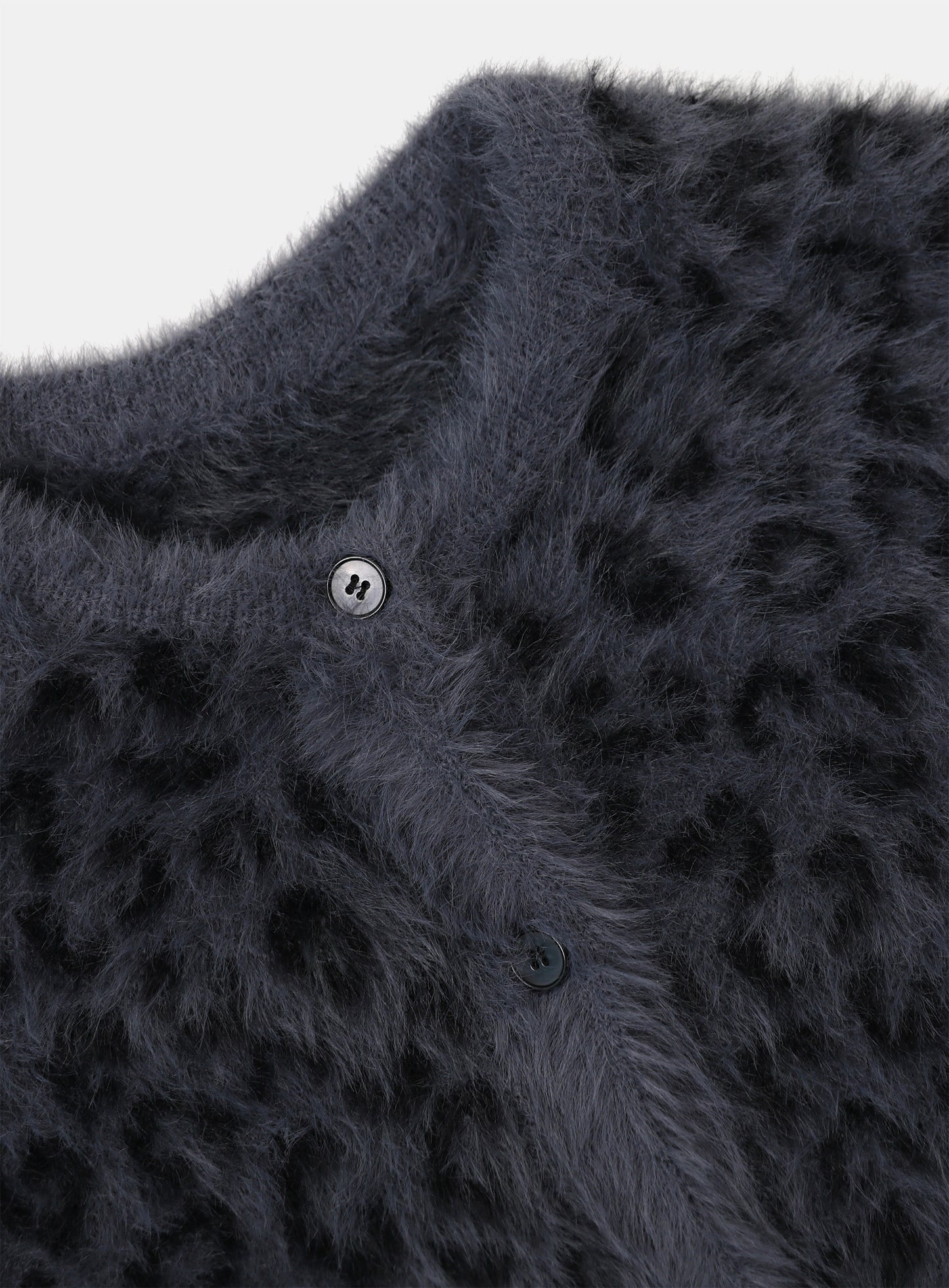 [w-cdg25-015] Viper Mohair Cardigan - Black Leopard