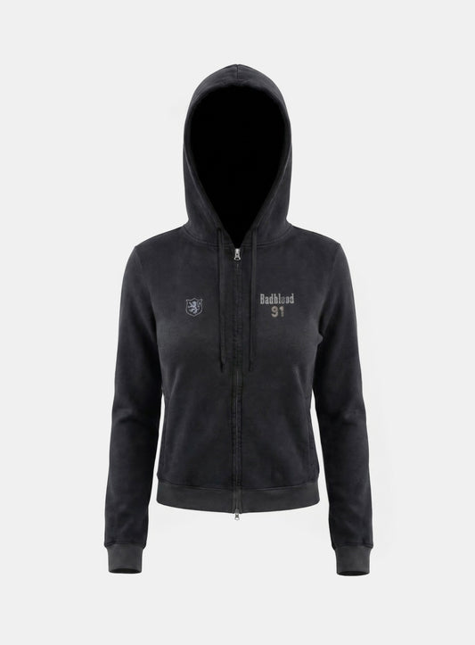 Sun Faded 2 Hooded Zip-Up - Black