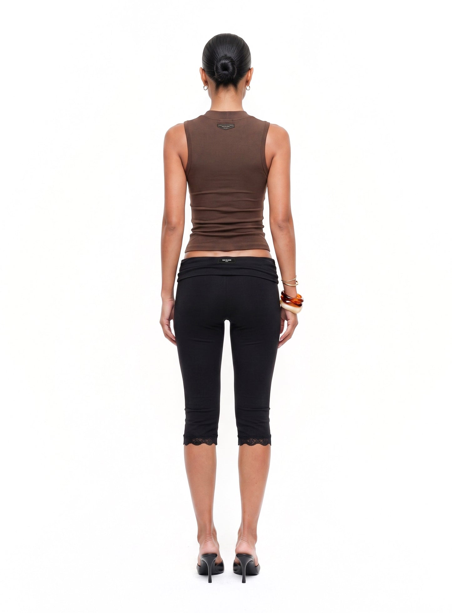 [w-tnk26-027] Everyday Mock-Neck Tank - Brown