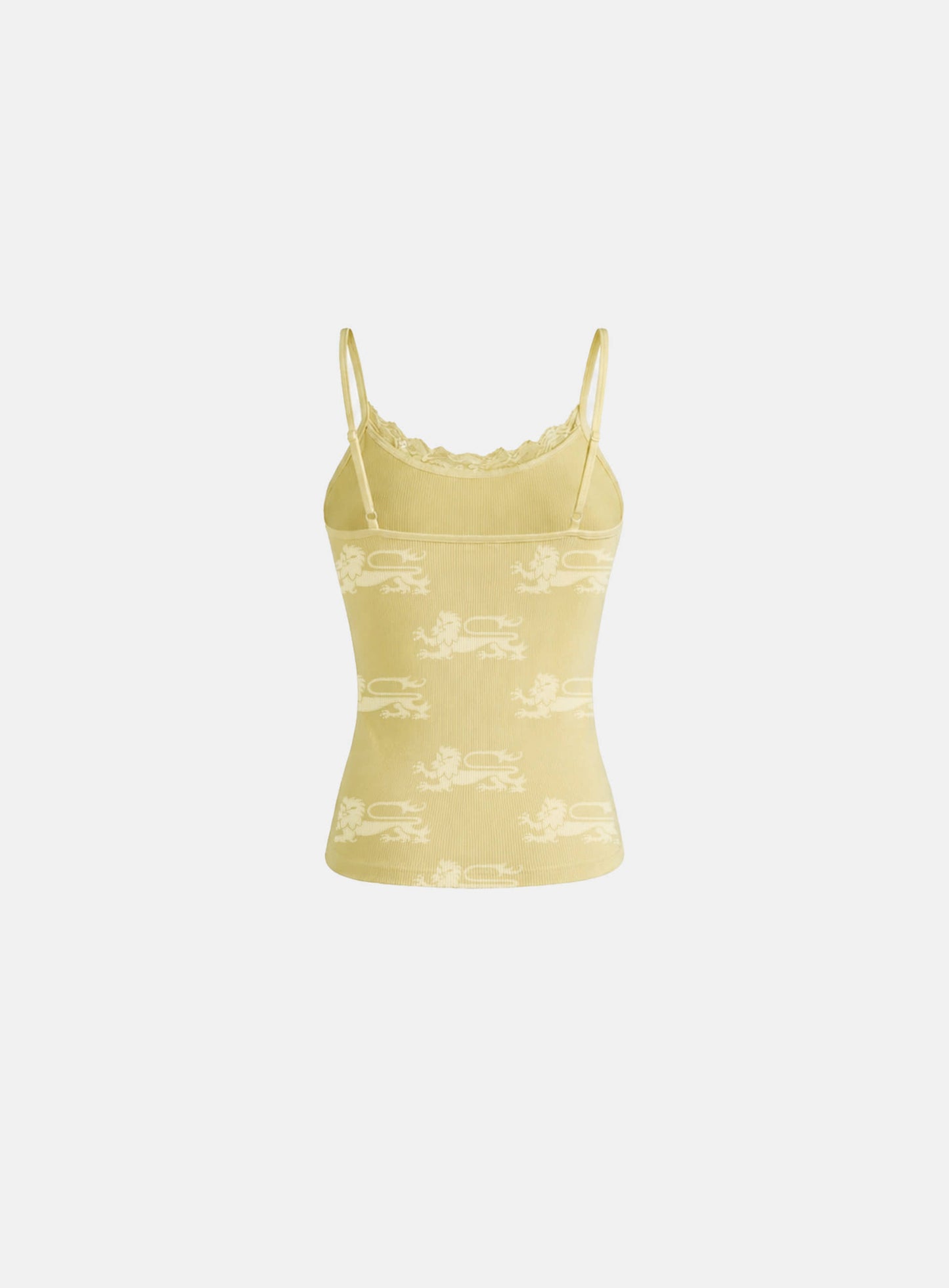 [w-tnk26-060] Cotton Lip Lace Camisole Tank - Lemon