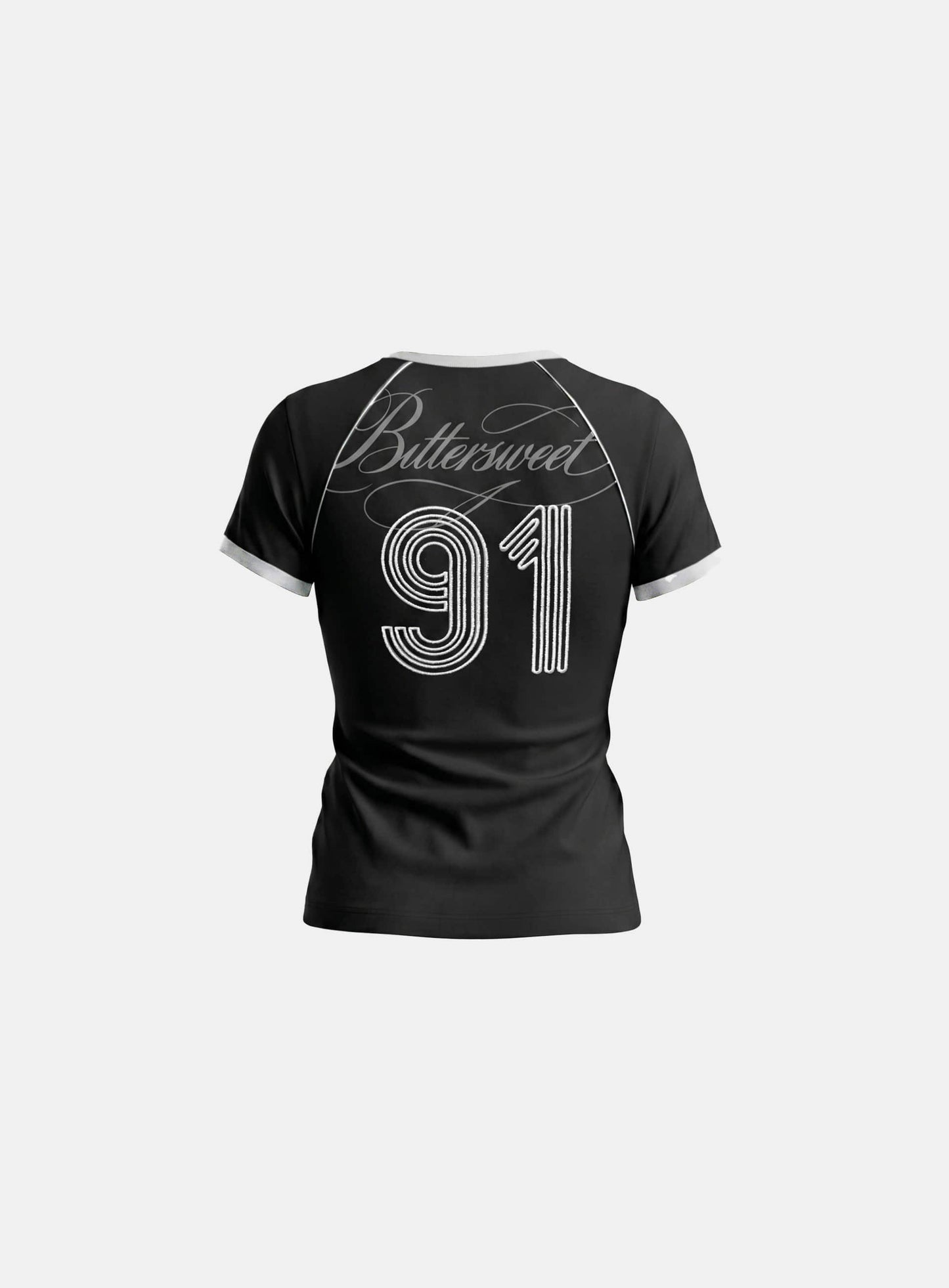[w-tee26-156] 90s Vintage Club Crewneck Jersey T-Shirt - Black