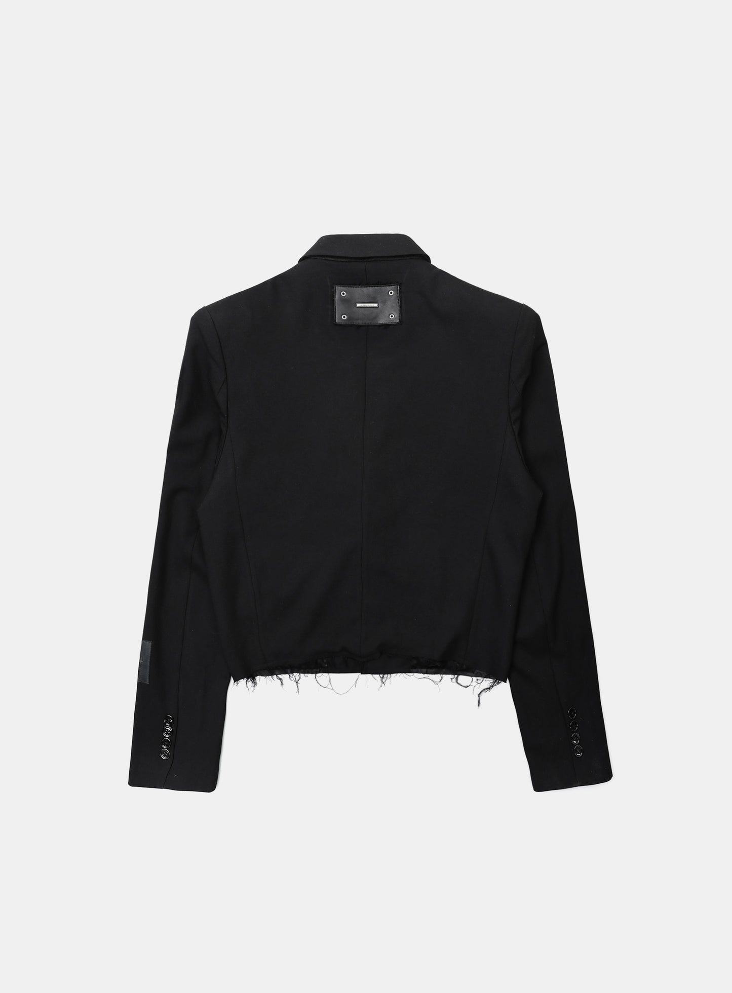 Low Edge Crop Blazer - Black