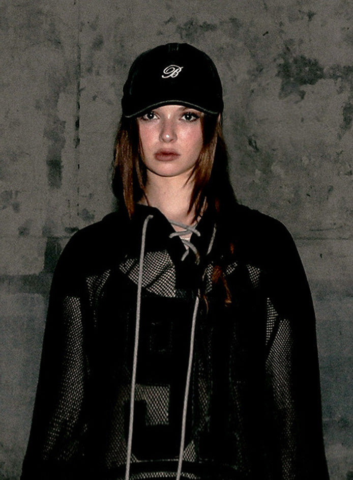 Washed Classic Mini Logo Ball Cap - Black