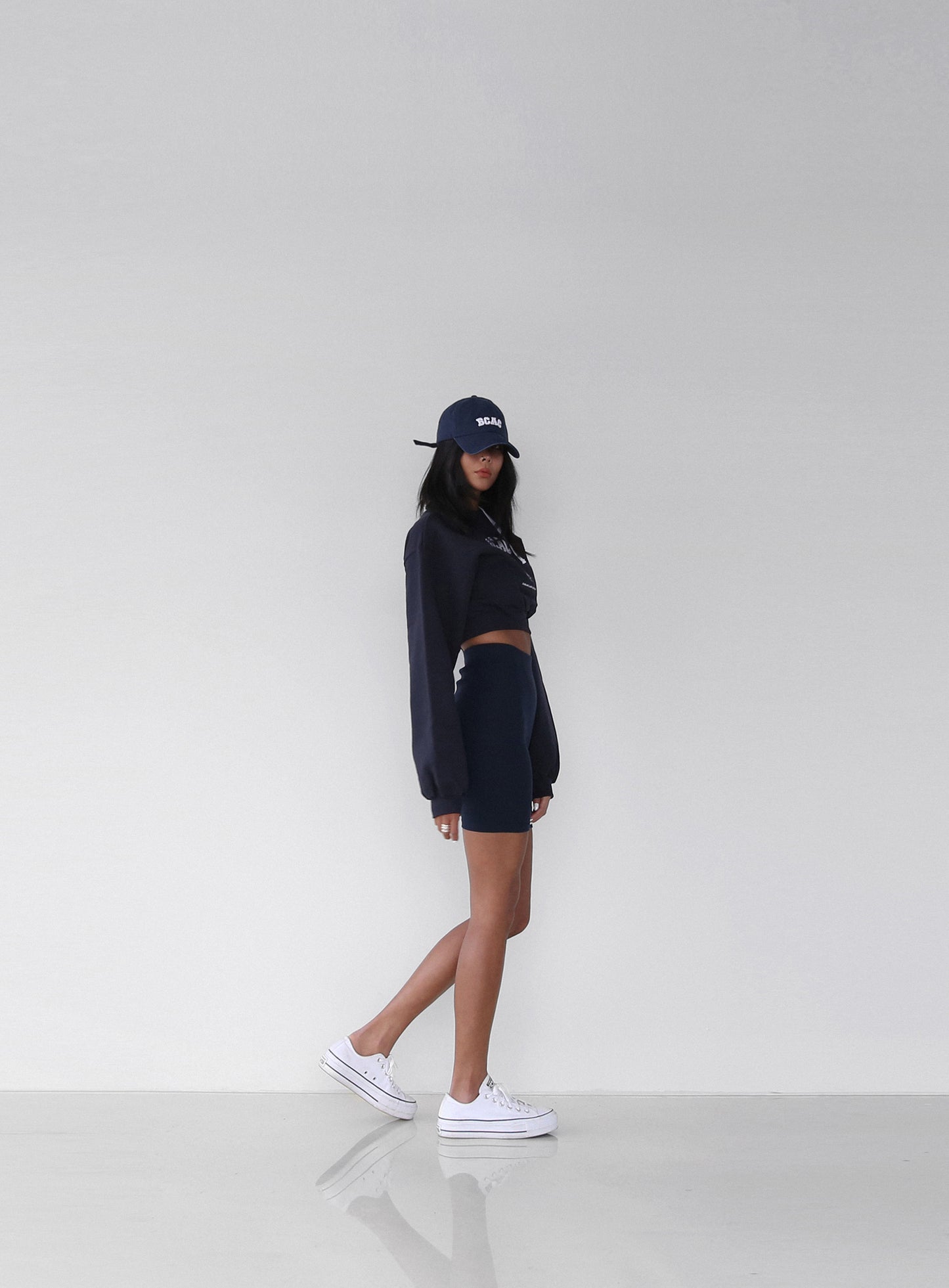BCAC Emblem Heavyweight Crop Sweatshirt - Navy