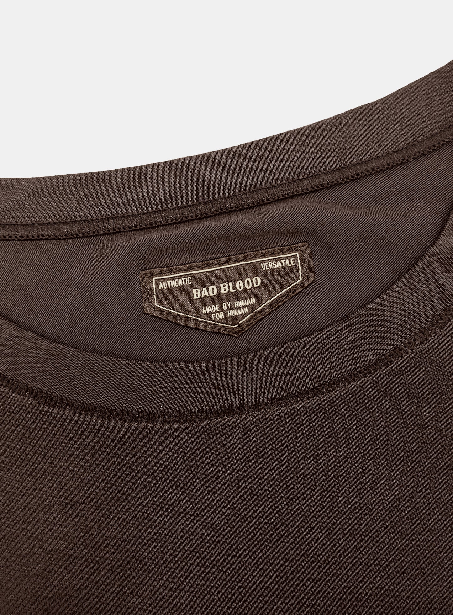 [w-tee26-084] Everyday Crew Neck Long Sleeve T-Shirt - Brown