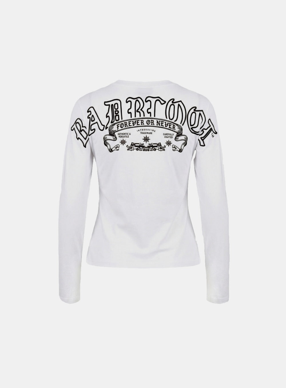 [w-tee26-026] Mystic Print Fitted Long Sleeve T-Shirt - White