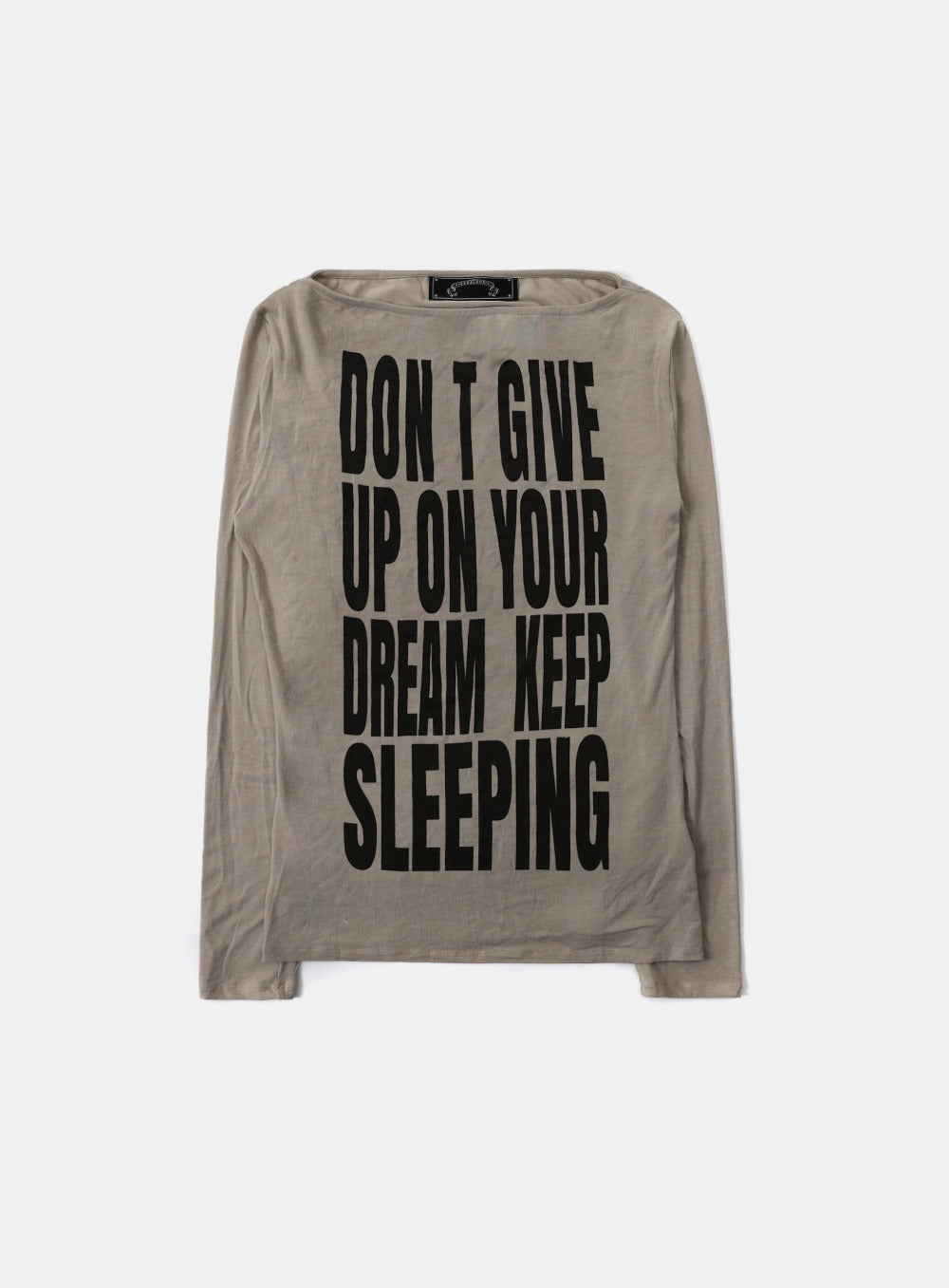 KEEP SLEEPING Boat Neck Loose Fit Tee - Sand