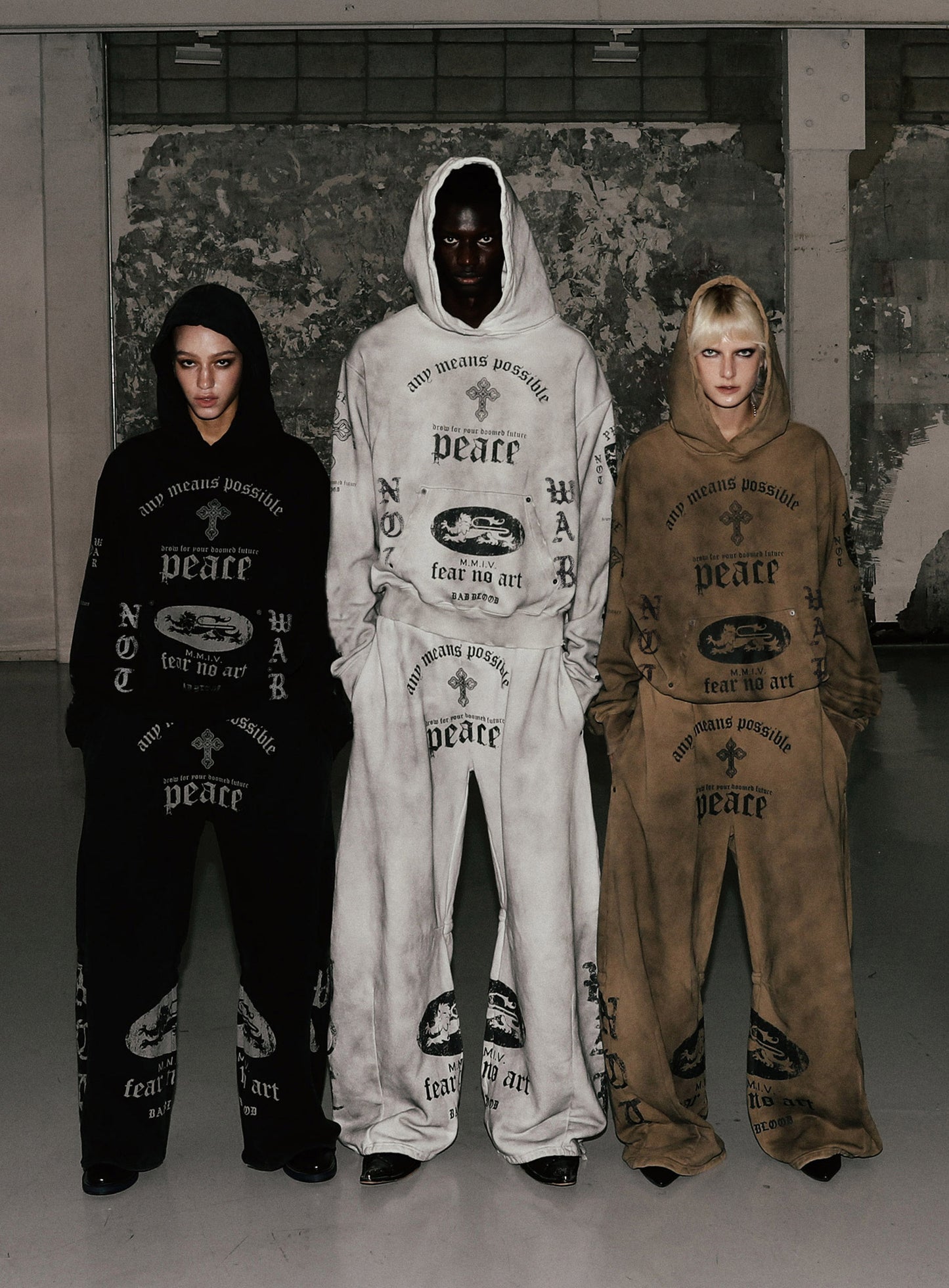 PEACE NOT WAR Hoodie - Dusty Black