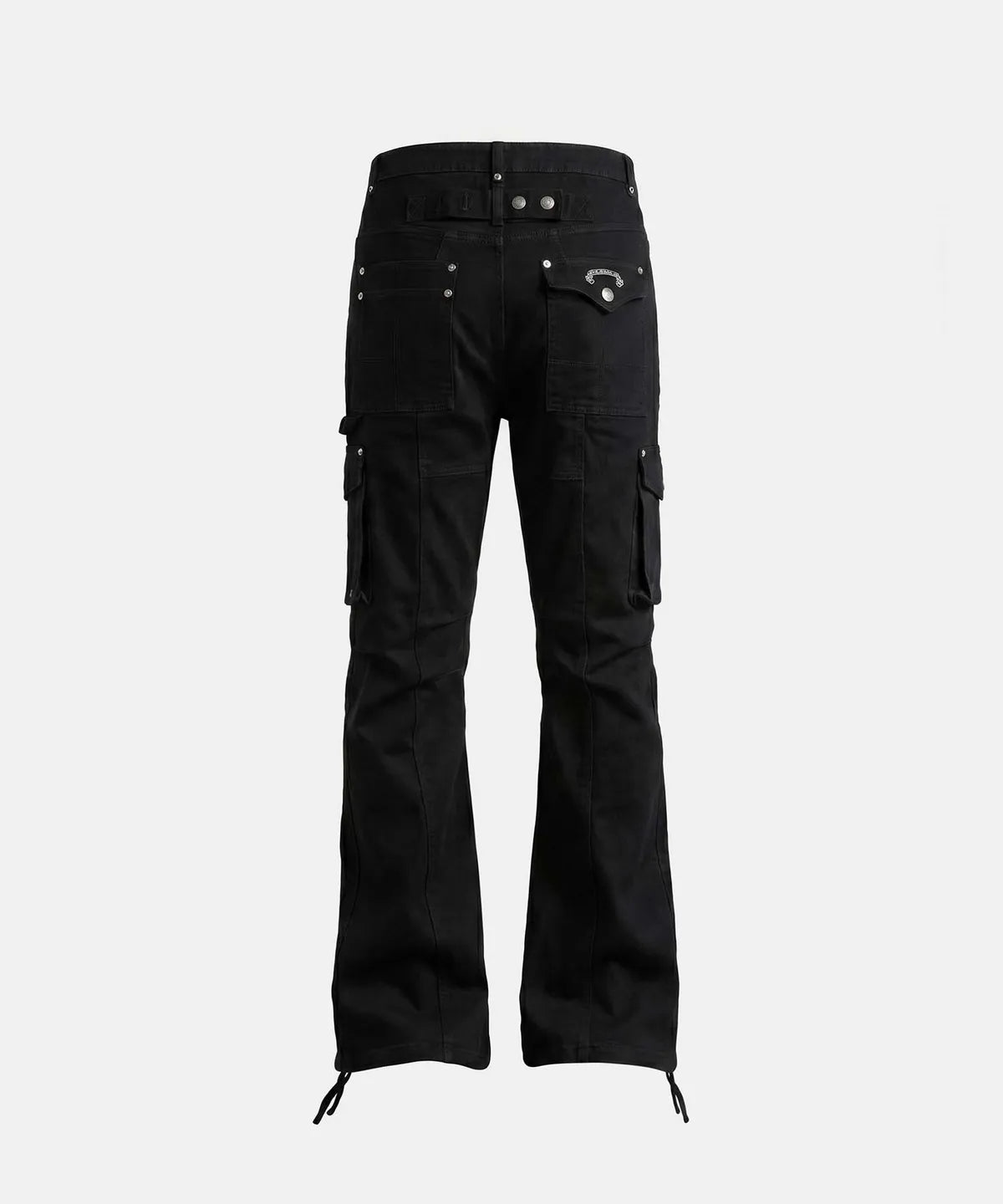 [w-pts26-122] Delta Low Crotch Bootcut Cargo Pants -Washed Black