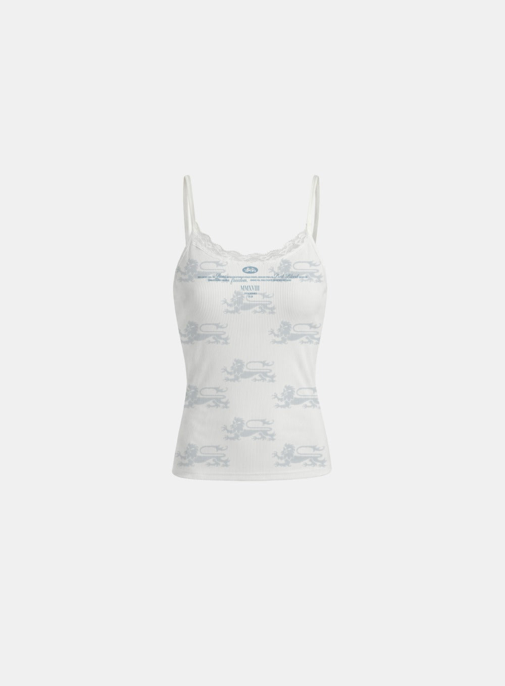 [w-tnk26-059] Cotton Rip Lace Camisole Tank - White
