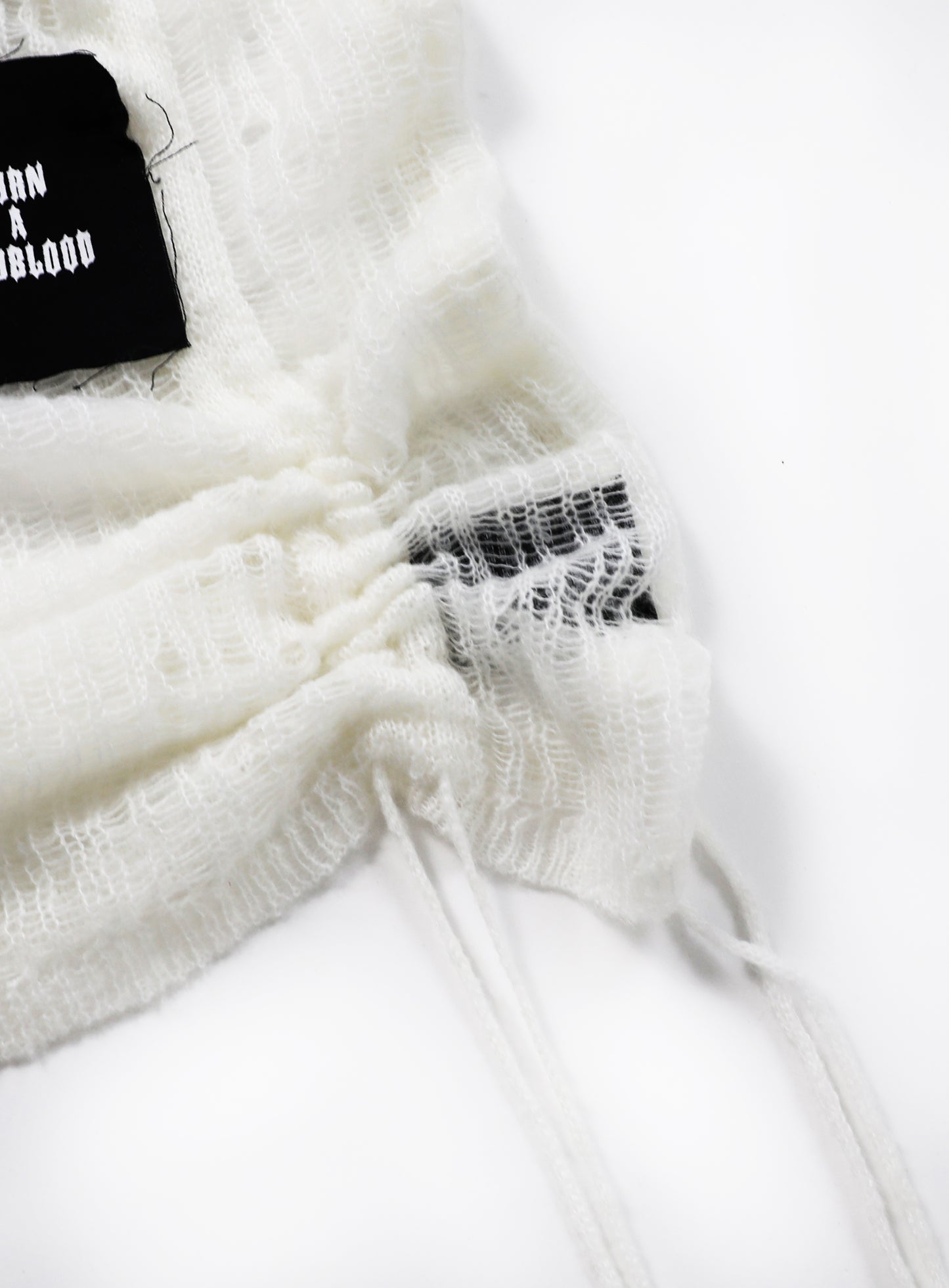 Ripped knit tank sweater - Ivory
