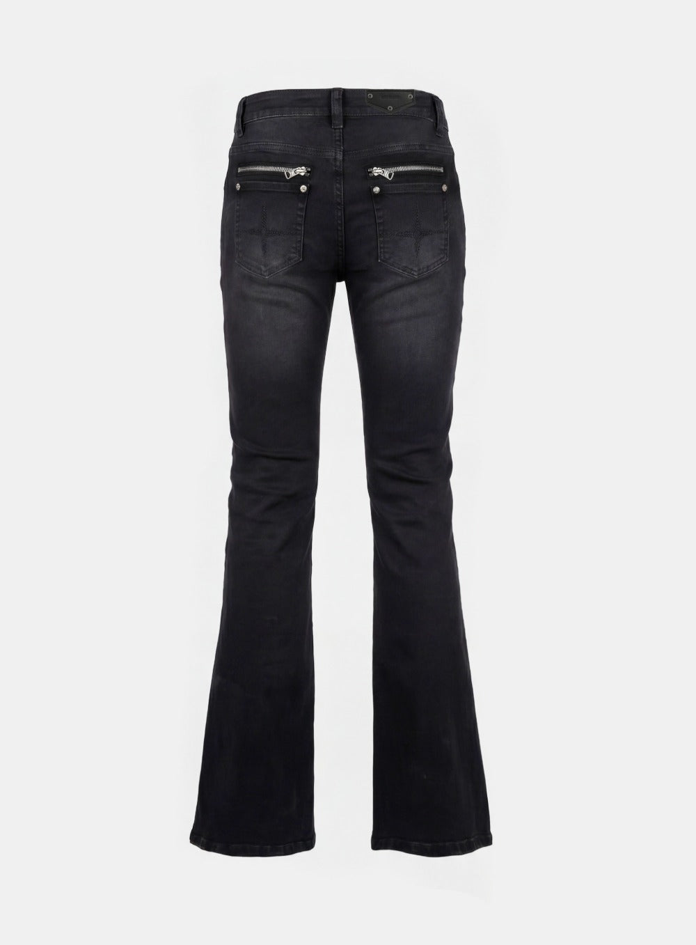 [w-pts26-020] Viper Mid-Rise Bootcut Pants - Washed Black