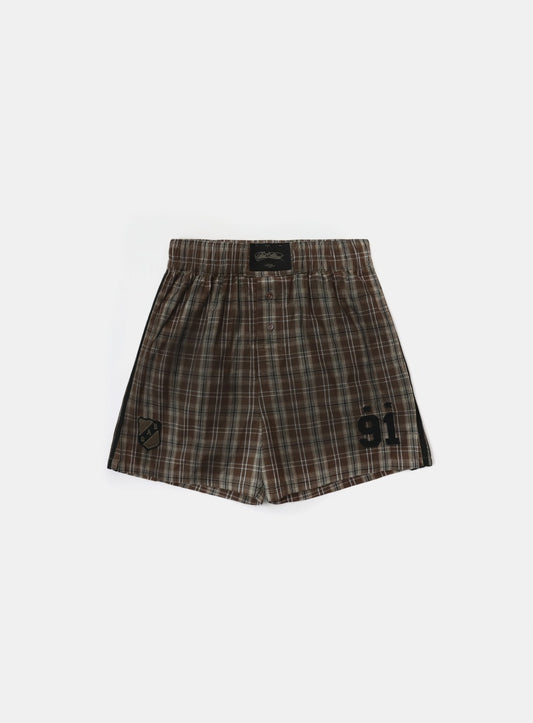 Vintage Billy Check Boxer Shorts - Brown
